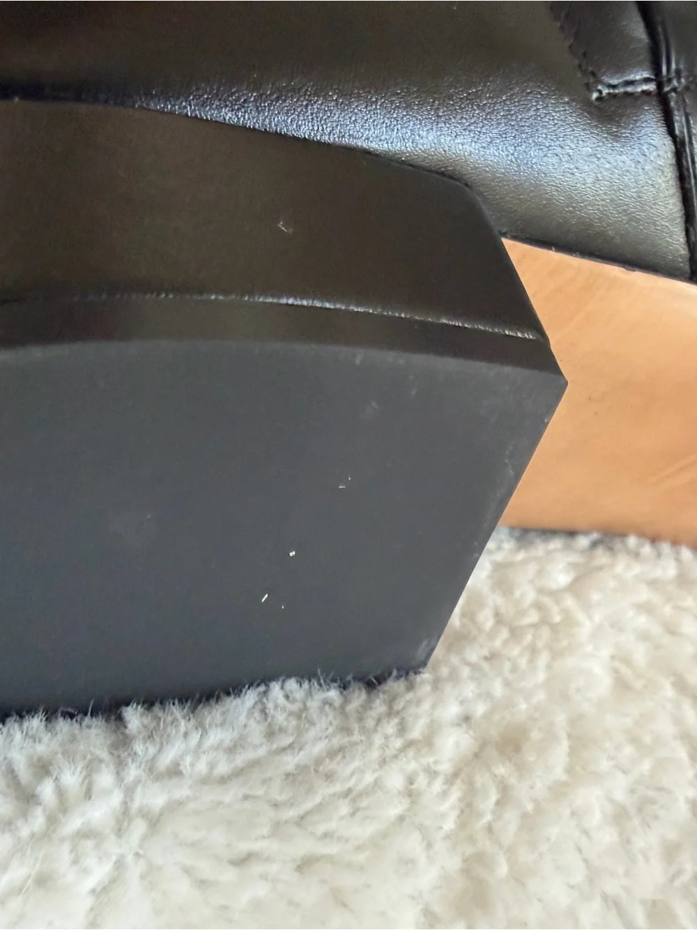 Valentino Black Leather Over-the-Knee Boot with Gold V Logo